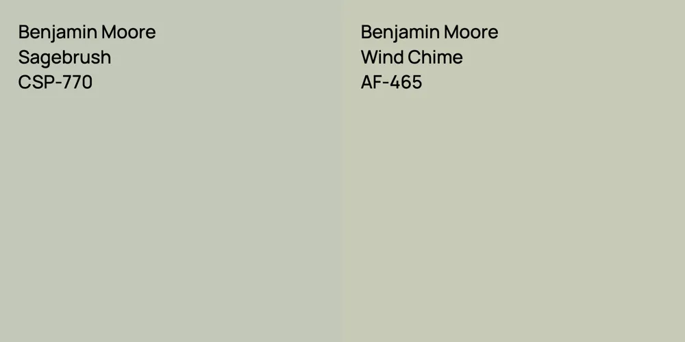 Benjamin Moore Sagebrush vs. Benjamin Moore Wind Chime