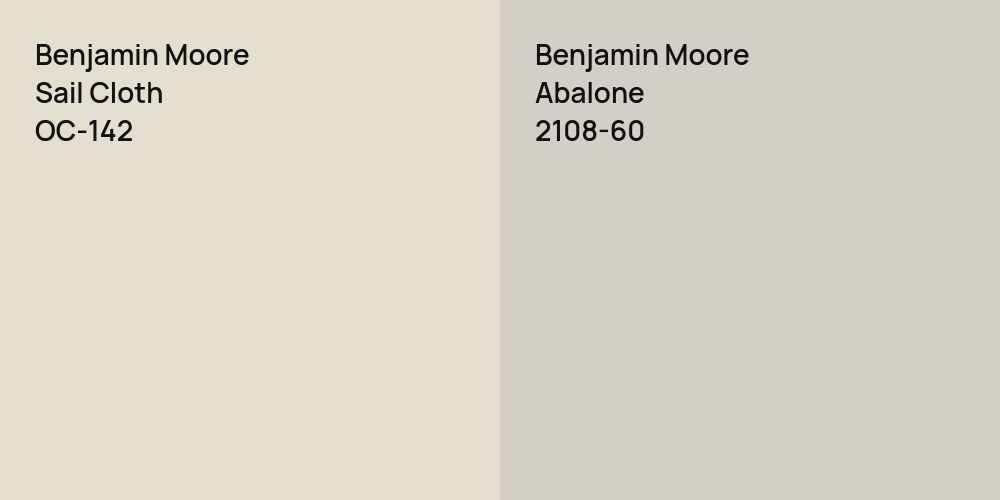 Benjamin Moore Sail Cloth vs. Benjamin Moore Abalone