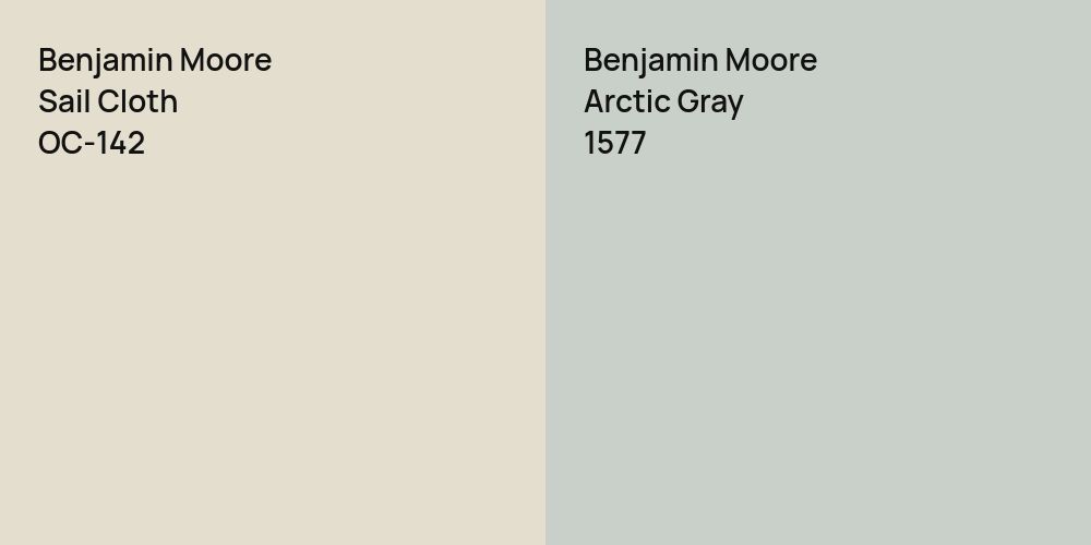 Benjamin Moore Sail Cloth vs. Benjamin Moore Arctic Gray