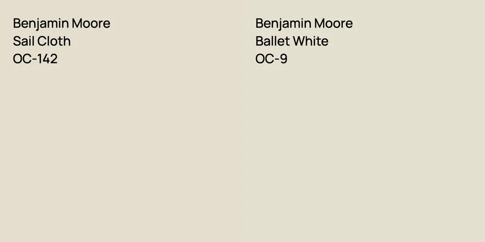 Benjamin Moore Sail Cloth vs. Benjamin Moore Ballet White