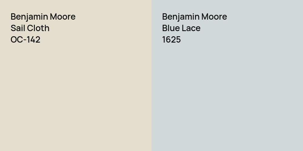 Benjamin Moore Sail Cloth vs. Benjamin Moore Blue Lace