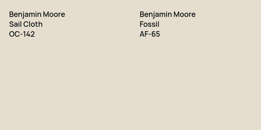 Benjamin Moore Sail Cloth vs. Benjamin Moore Fossil