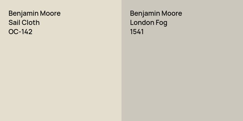 Benjamin Moore Sail Cloth vs. Benjamin Moore London Fog