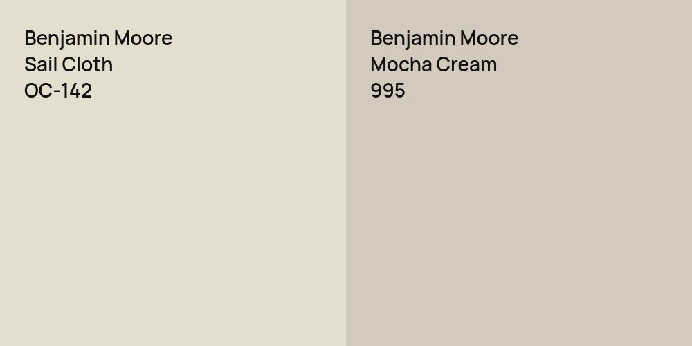 Benjamin Moore Sail Cloth vs. Benjamin Moore Mocha Cream