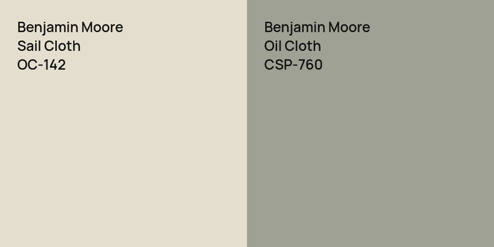 Benjamin Moore Sail Cloth vs. Benjamin Moore Oil Cloth