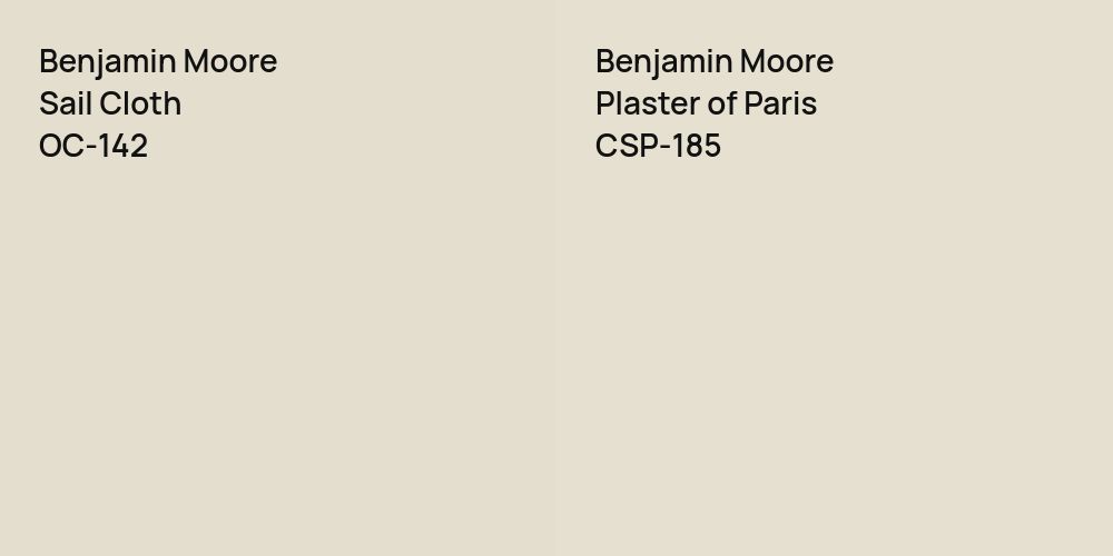 Benjamin Moore Sail Cloth vs. Benjamin Moore Plaster of Paris