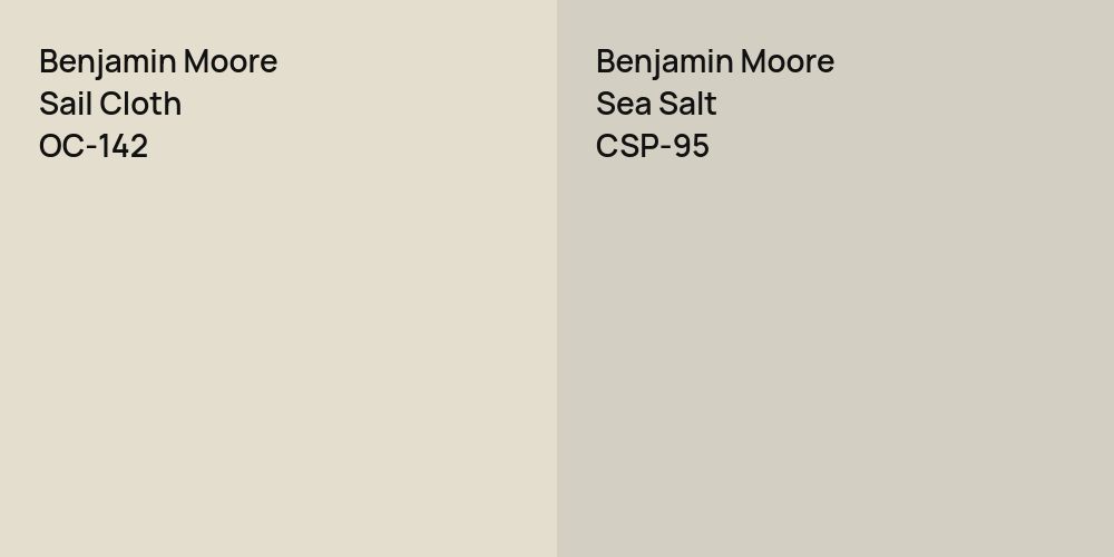 Benjamin Moore Sail Cloth vs. Benjamin Moore Sea Salt