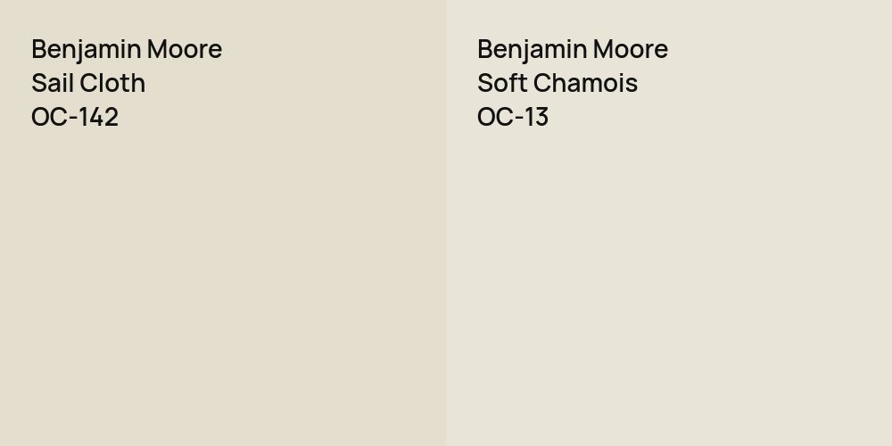 Benjamin Moore Sail Cloth vs. Benjamin Moore Soft Chamois