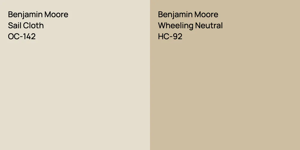 Benjamin Moore Sail Cloth vs. Benjamin Moore Wheeling Neutral