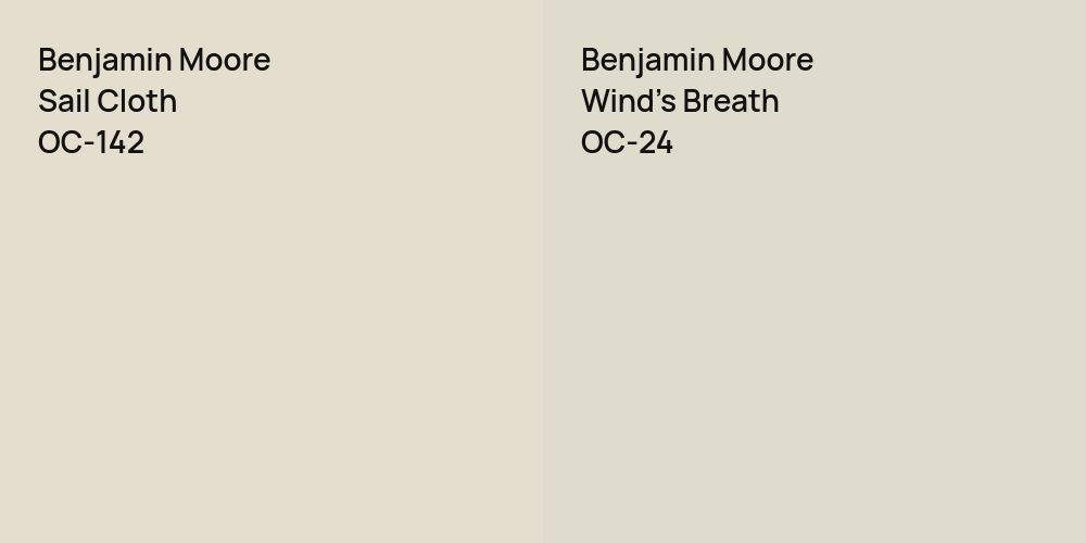 Benjamin Moore Sail Cloth vs. Benjamin Moore Wind's Breath