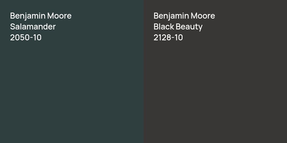 Benjamin Moore Salamander vs. Benjamin Moore Black Beauty