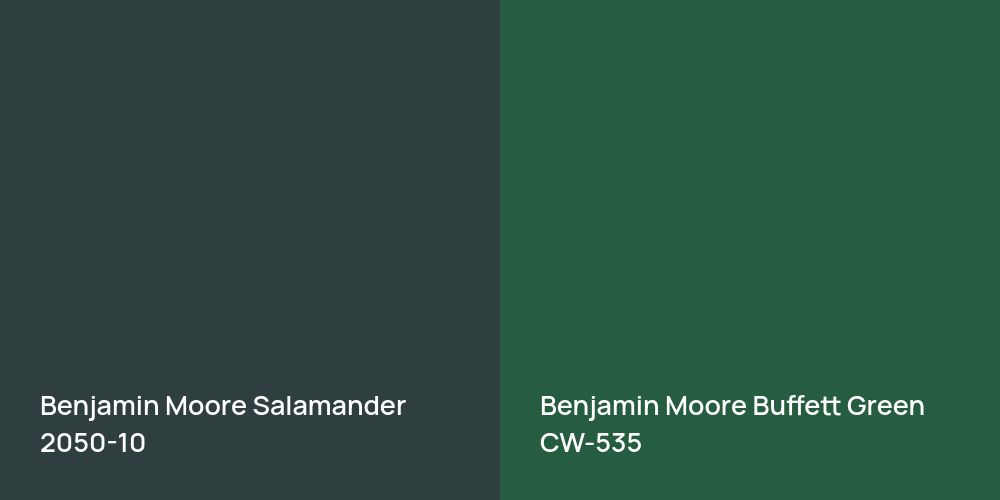 Benjamin Moore Salamander vs. Benjamin Moore Buffett Green