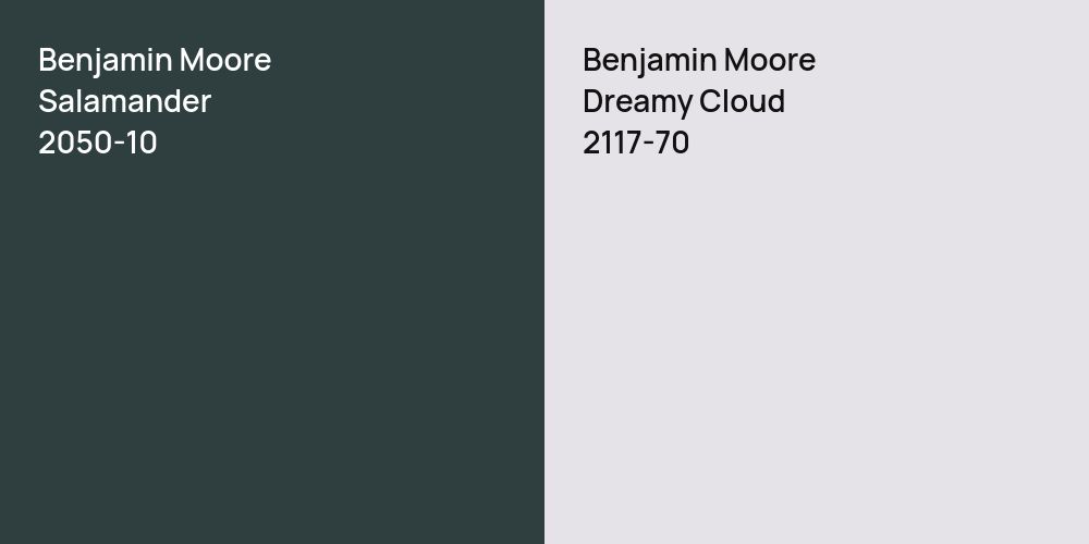 Benjamin Moore Salamander vs. Benjamin Moore Dreamy Cloud