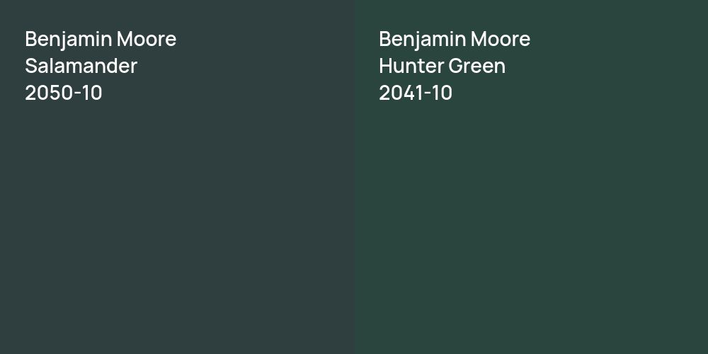 Benjamin Moore Salamander vs. Benjamin Moore Hunter Green