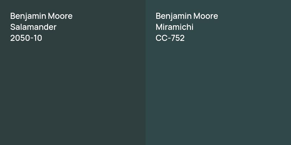 Benjamin Moore Salamander vs. Benjamin Moore Miramichi