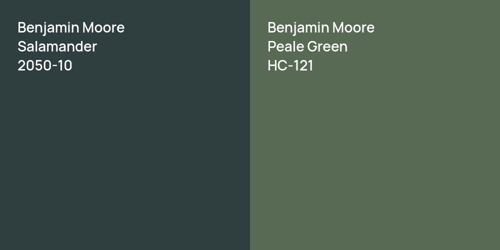 Benjamin Moore Salamander vs. Benjamin Moore Peale Green