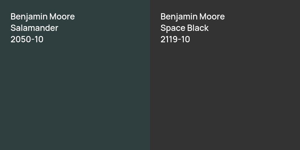 Benjamin Moore Salamander vs. Benjamin Moore Space Black