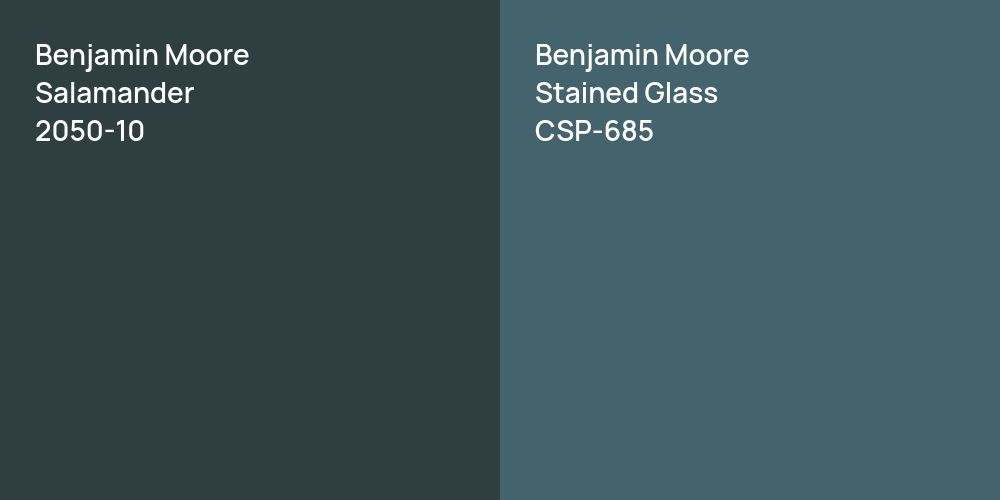 Benjamin Moore Salamander vs. Benjamin Moore Stained Glass