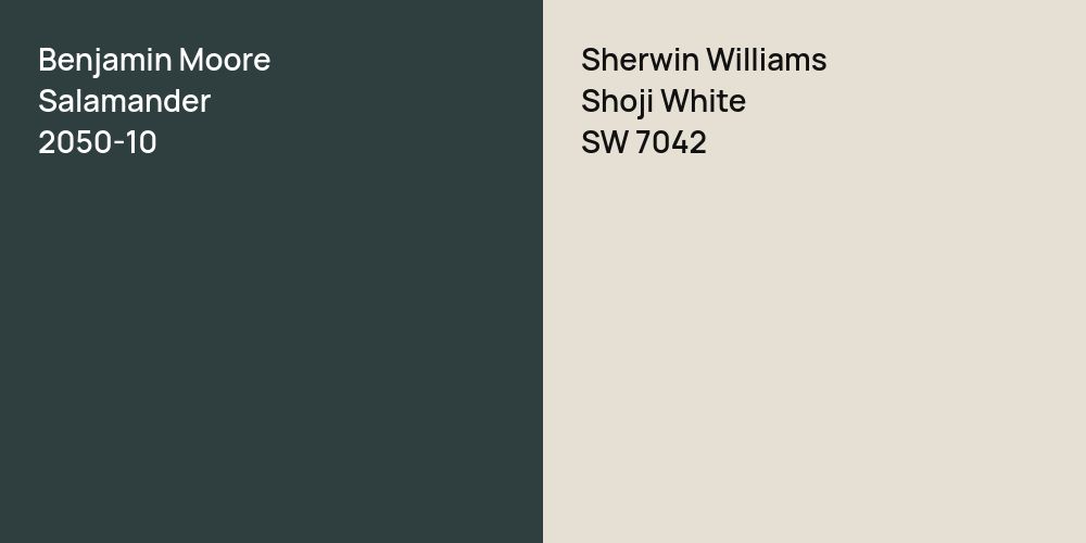 Benjamin Moore Salamander vs. Sherwin Williams Shoji White