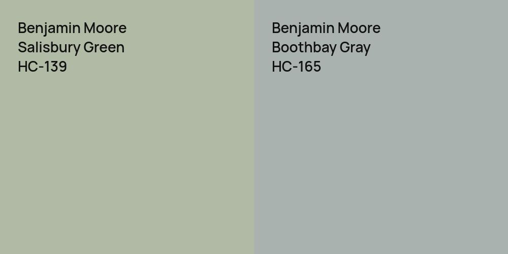 Benjamin Moore Salisbury Green vs. Benjamin Moore Boothbay Gray