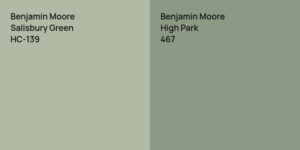 Benjamin Moore Salisbury Green vs. Benjamin Moore High Park