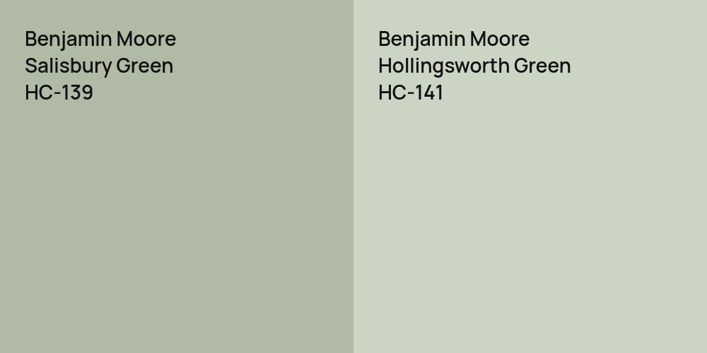 Benjamin Moore Salisbury Green vs. Benjamin Moore Hollingsworth Green