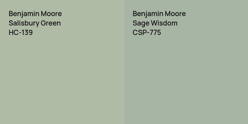 Benjamin Moore Salisbury Green vs. Benjamin Moore Sage Wisdom