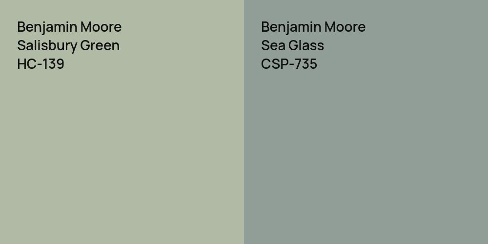 Benjamin Moore Salisbury Green vs. Benjamin Moore Sea Glass