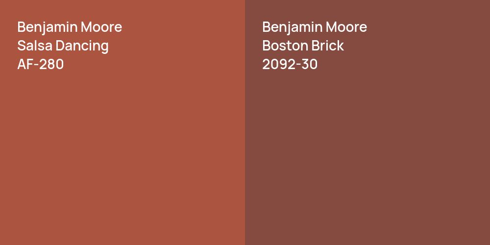 Benjamin Moore Salsa Dancing vs. Benjamin Moore Boston Brick