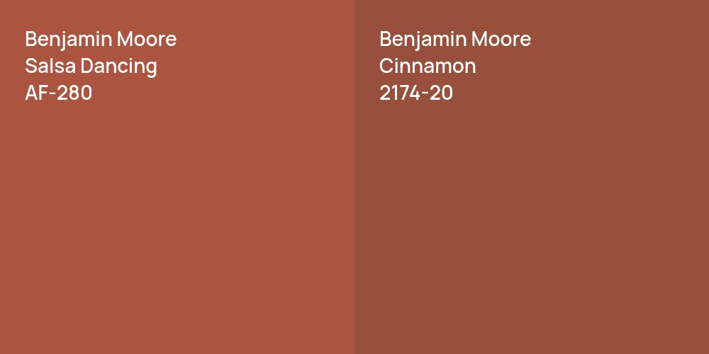 Benjamin Moore Salsa Dancing vs. Benjamin Moore Cinnamon