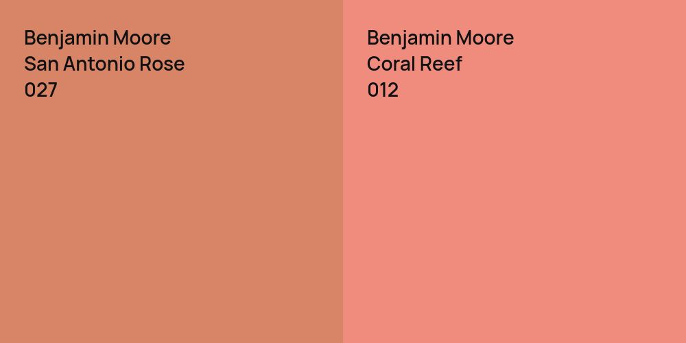 Benjamin Moore San Antonio Rose vs. Benjamin Moore Coral Reef