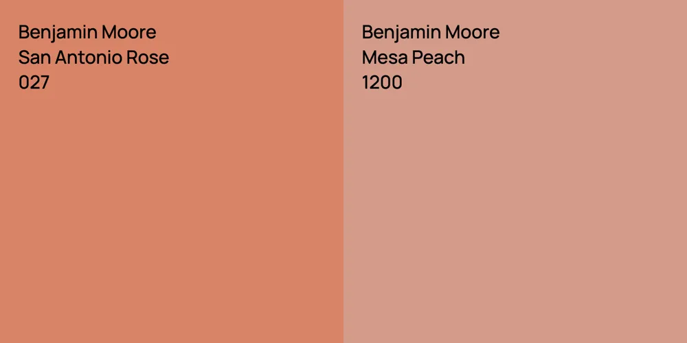 Benjamin Moore San Antonio Rose vs. Benjamin Moore Mesa Peach