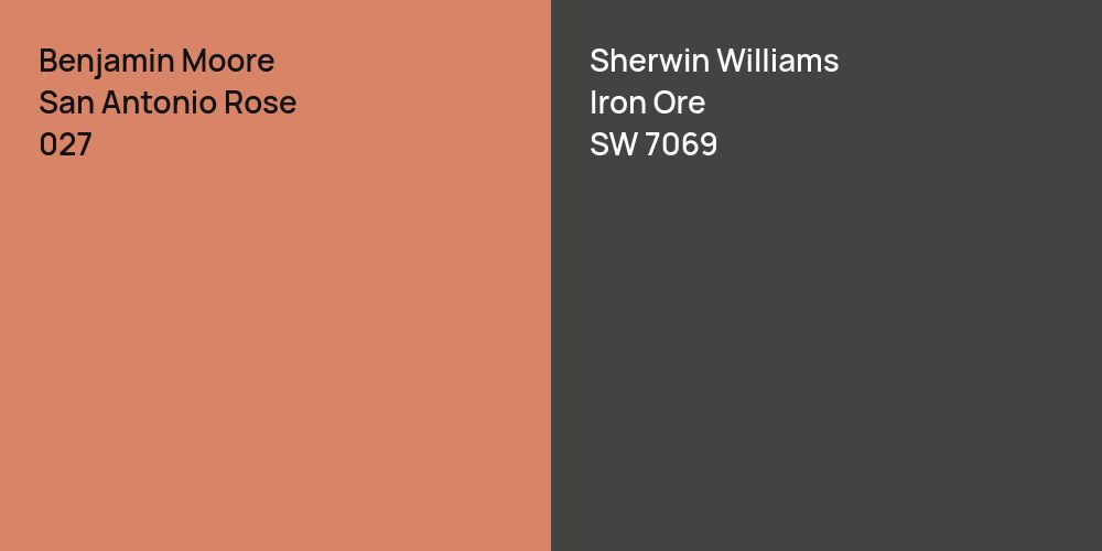 Benjamin Moore San Antonio Rose vs. Sherwin Williams Iron Ore