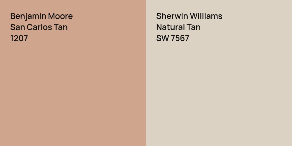 Benjamin Moore San Carlos Tan vs. Sherwin Williams Natural Tan