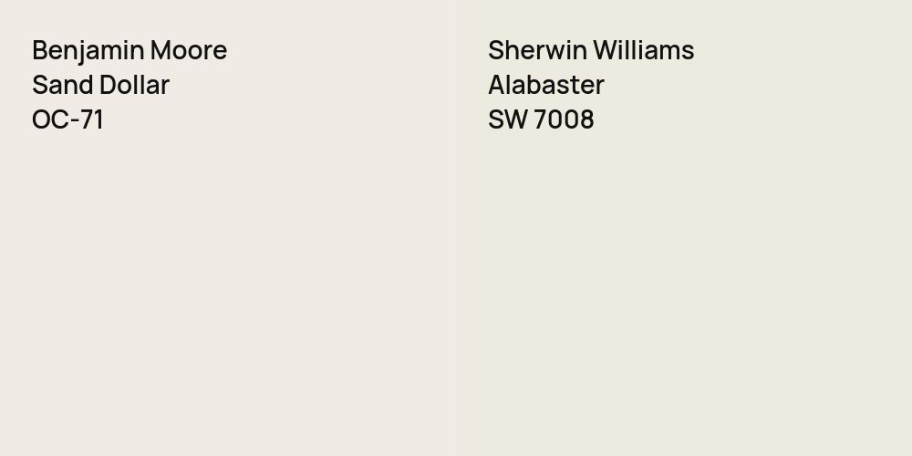 Benjamin Moore Sand Dollar vs. Sherwin Williams Alabaster