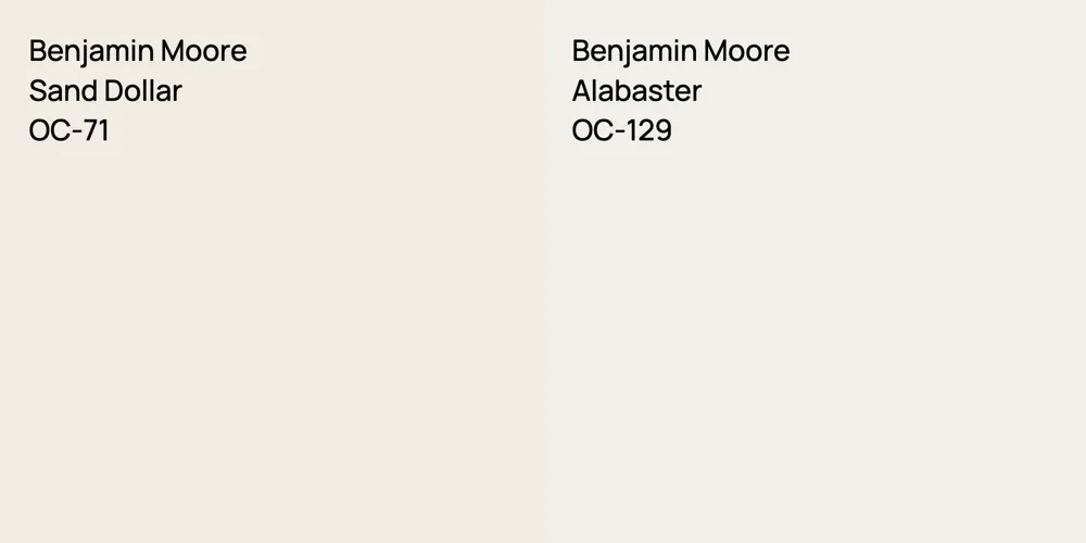 Benjamin Moore Sand Dollar vs. Benjamin Moore Alabaster