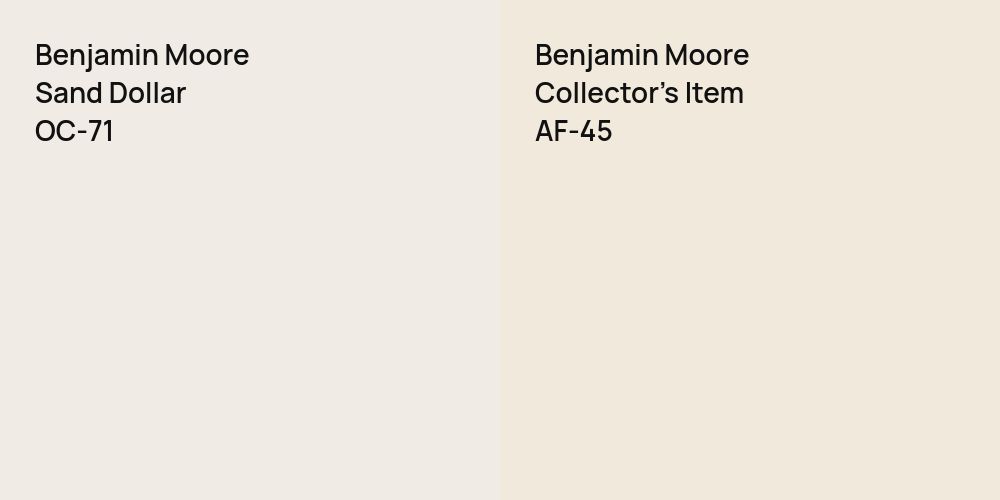 Benjamin Moore Sand Dollar vs. Benjamin Moore Collector's Item