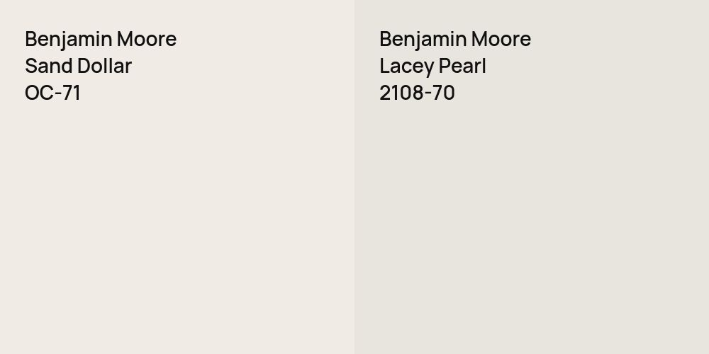 Benjamin Moore Sand Dollar vs. Benjamin Moore Lacey Pearl