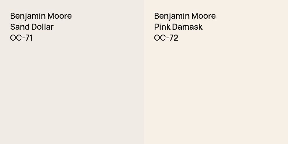 Benjamin Moore Sand Dollar vs. Benjamin Moore Pink Damask