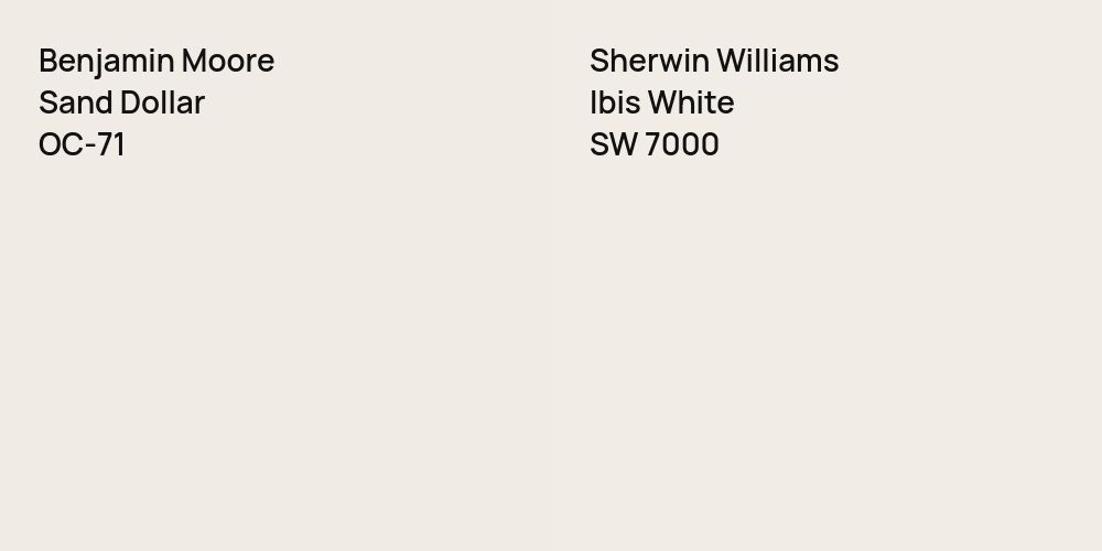 Benjamin Moore Sand Dollar vs. Sherwin Williams Ibis White