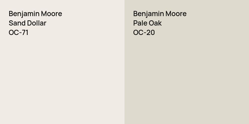 Benjamin Moore Sand Dollar vs. Benjamin Moore Pale Oak