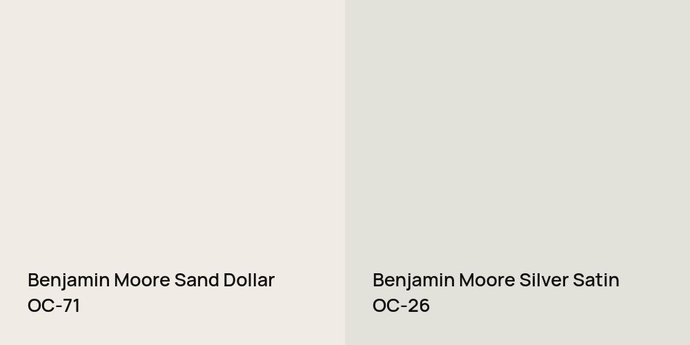 Benjamin Moore Sand Dollar vs. Benjamin Moore Silver Satin