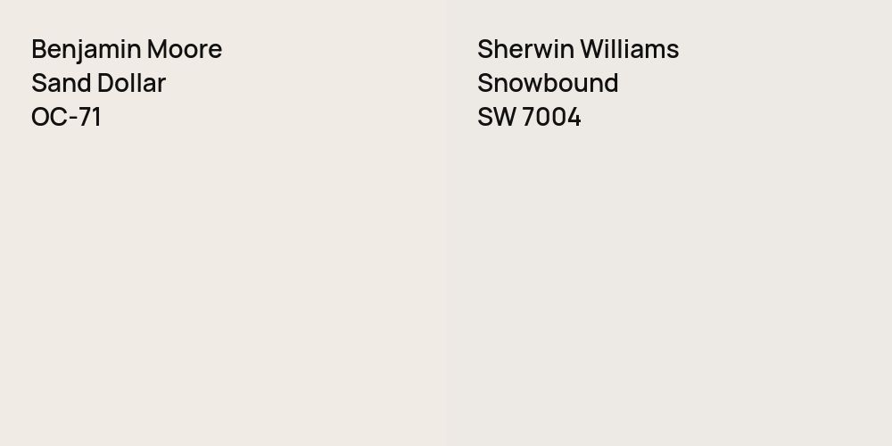 Benjamin Moore Sand Dollar vs. Sherwin Williams Snowbound