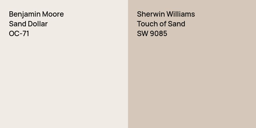 Benjamin Moore Sand Dollar vs. Sherwin Williams Touch of Sand