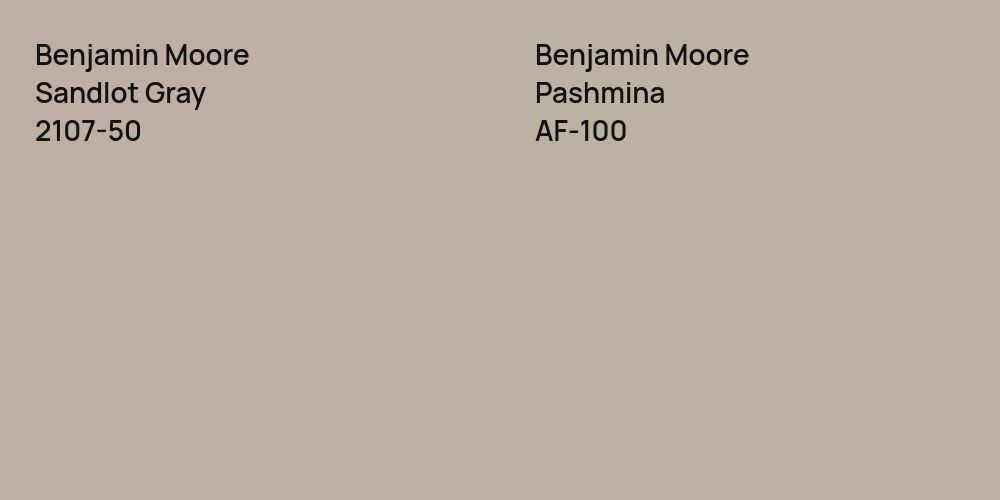 Benjamin Moore Sandlot Gray vs. Benjamin Moore Pashmina