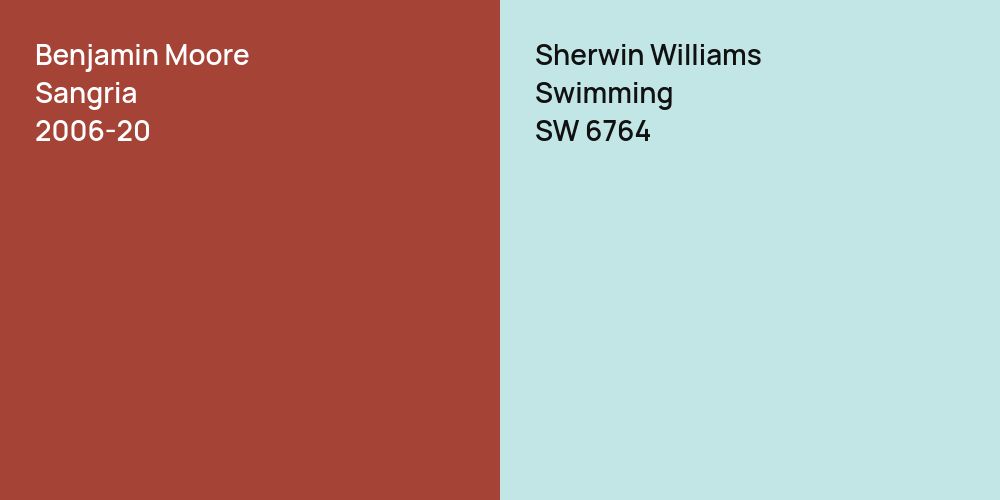 Benjamin Moore Sangria vs. Sherwin Williams Swimming