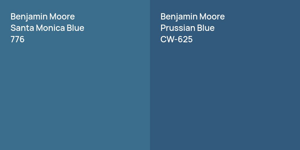 Benjamin Moore Santa Monica Blue vs. Benjamin Moore Prussian Blue