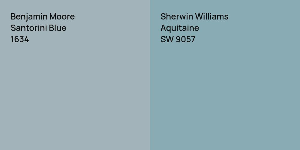 Benjamin Moore Santorini Blue vs. Sherwin Williams Aquitaine