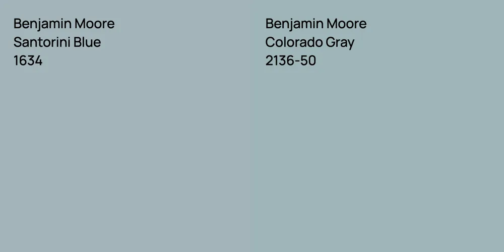 Benjamin Moore Santorini Blue vs. Benjamin Moore Colorado Gray