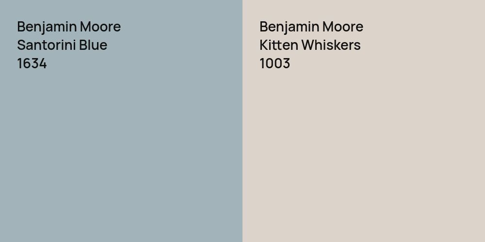 Benjamin Moore Santorini Blue vs. Benjamin Moore Kitten Whiskers